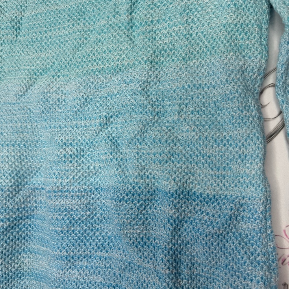 Tommy Hilfiger sweater blue knit ombre turquoise warm comfy stretchy top shirt - Picture 9 of 9
